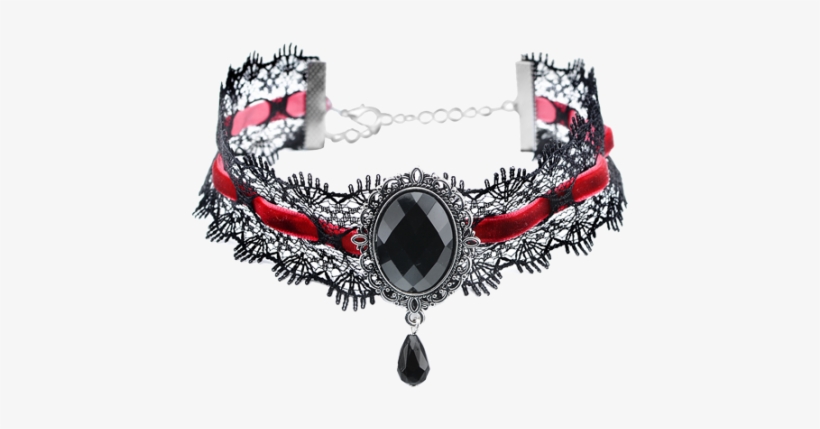Cheap Women Necklace Artificial Gem Teardrop Velvet, transparent png