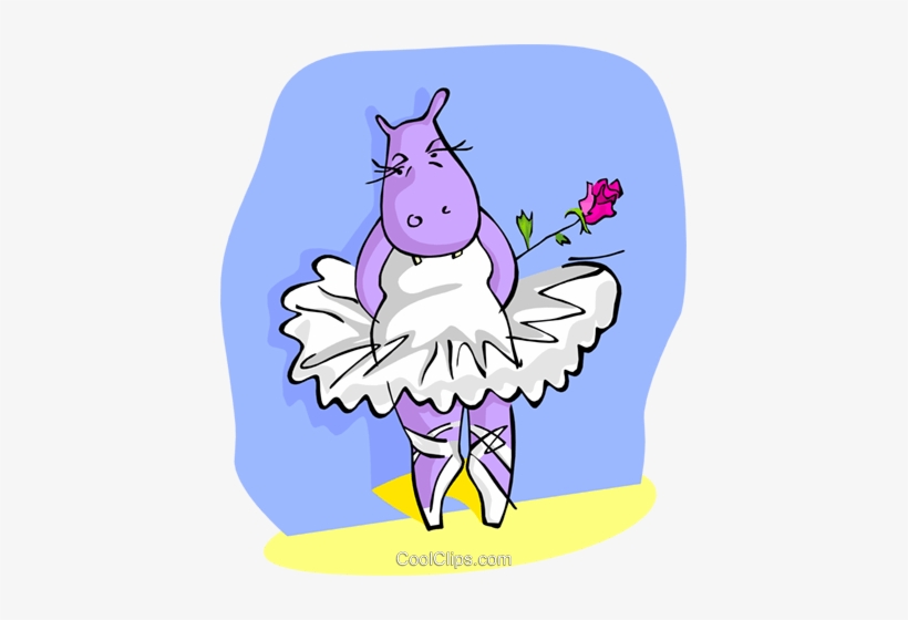 Ballerina Royalty Free Vector Clip Art Illustration - Cartoon Character Hippopotame Ballerina, transparent png