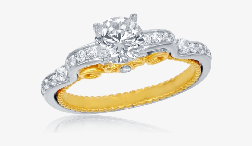 Cinderella Carriage Bridal Ring In 14k Yellow Gold - Enchanted Disney Cinderella's Carriage Two-tone Diamond, transparent png