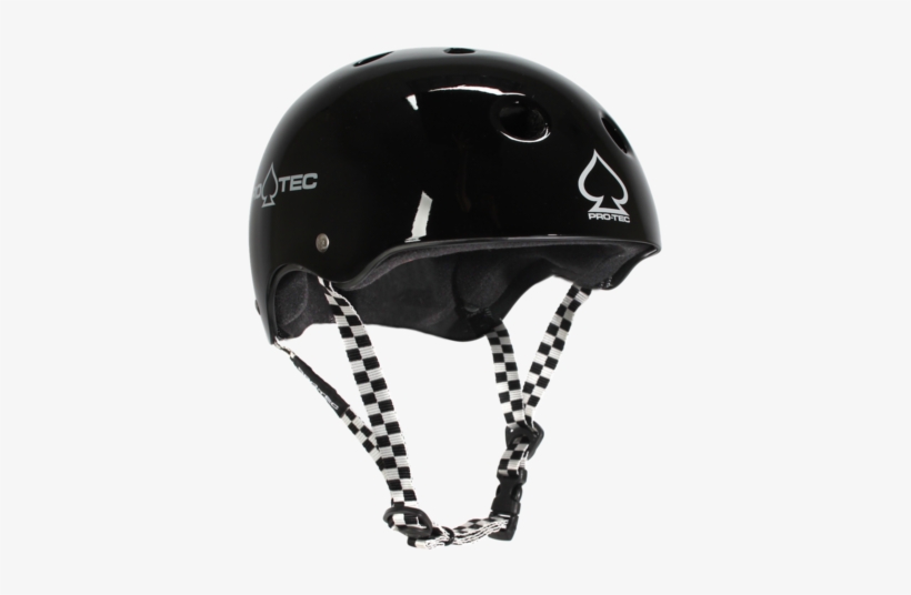 Pro-tec Classic Gloss Black Checker Skate Helmet, transparent png
