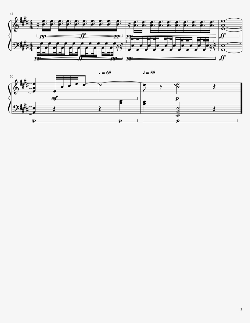 Watercolors Sheet Music Composed By Dalton Carney 3 - Music, transparent png