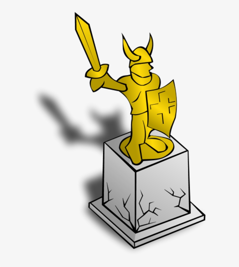 Knight Statue Holding Sword And Shield - Statue Clip Art, transparent png