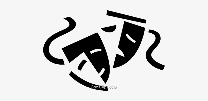 Comedy And Drama Masks Royalty Free Vector Clip Art - Teatro Vetor Png, transparent png