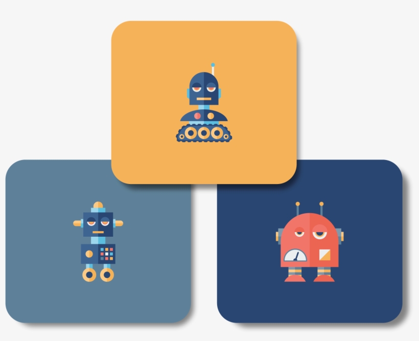 Square Labels - Bots - Illustration, transparent png