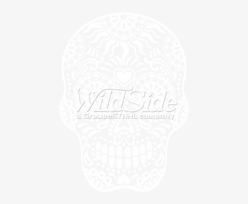 Sugar Skull - White Ink - Sugar Skull Black Background, transparent png