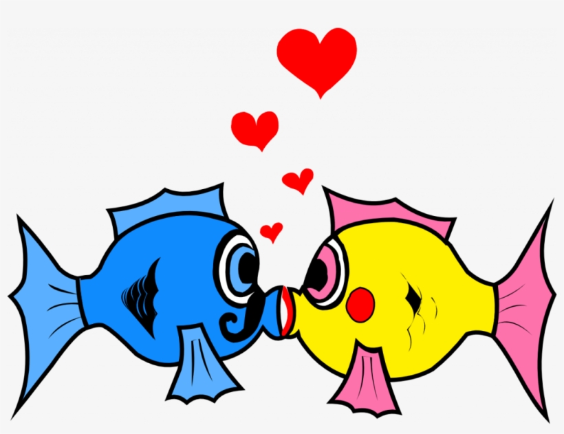 Fishing Clipart Fish Hook - Kissing Fish Clipart, transparent png
