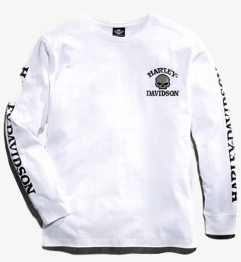 Men's White Skull Long Sleeve Tee - Long Sleeve White Skull, transparent png