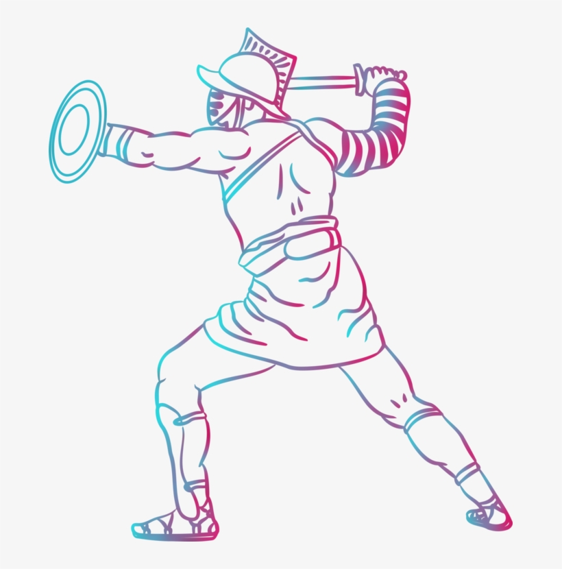 Ancient Rome Coloring Book Gladiator Drawing Map - Gladiator Drawing, transparent png