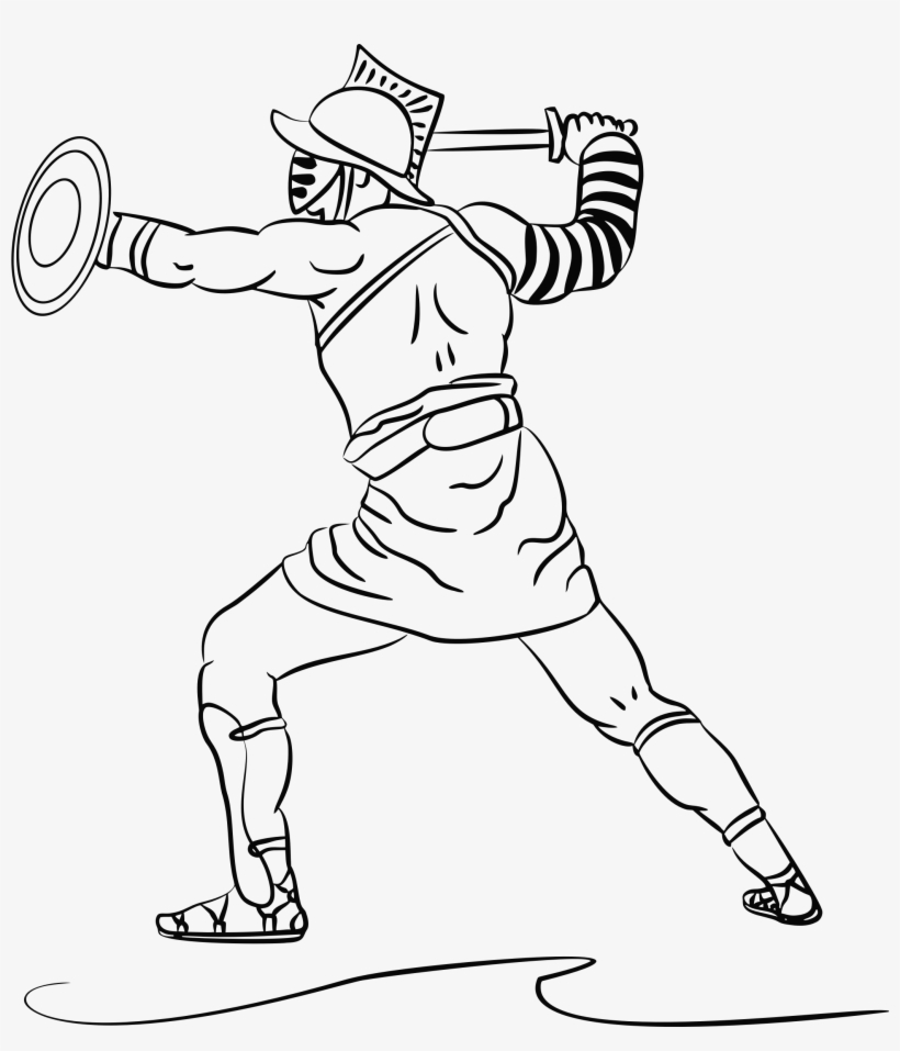 This Free Icons Png Design Of Gladiator Line Art, transparent png
