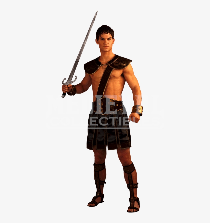 Roman Gladiator Men's Costume - Mens Roman Warrior Costume, transparent png