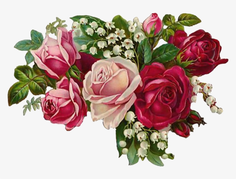 Go To Image - Vintage Red Roses Png, transparent png
