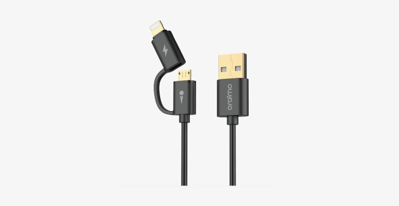 Twin Head 2 In 1 Cable - Oraimo Usb Cable, transparent png