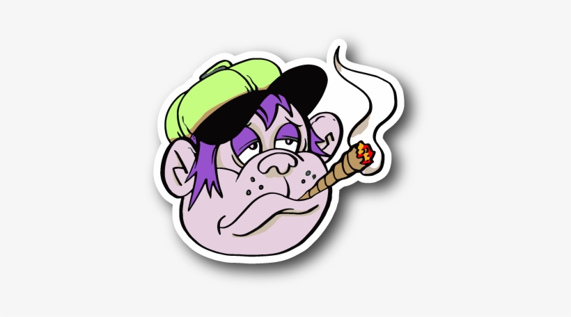 Cartoon Monkey Smoking Joint Sticker - Cartoon Monkey Smoking Weed, transparent png