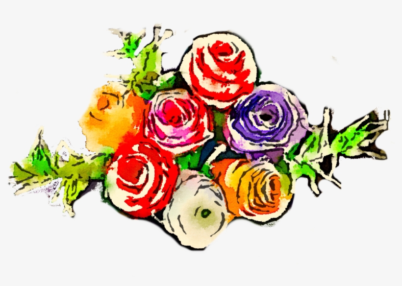 Free Download Clip Art Clipart Garden Roses Floral - Free Png Clipart Watercolor Flowers, transparent png