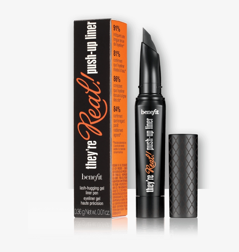 They're Real Gel Eyeliner Pen Travel Size Mini - Benefit Cosmetics They're Real! Push Up Eyeliner Mini, transparent png