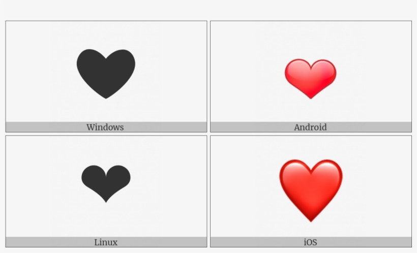 Heavy Black Heart On Various Operating Systems - Heart, transparent png