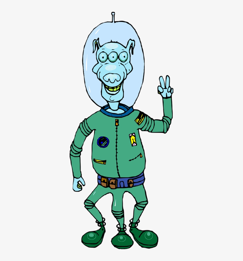 I Found These Classic Free 1998 Clipart Images Of Aliens - Space Suit Alien Cartoon, transparent png