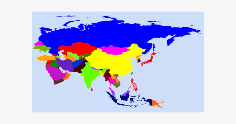 World Map Colored Clip Art - Co2 Emissions In Asia, transparent png