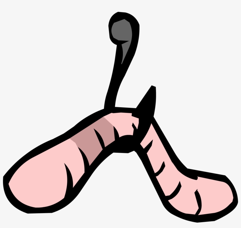 Worm - Png - Club Penguin Fishing Hook, transparent png