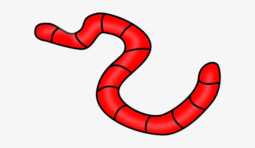 Red Earth Worm Clip Art At Clker - Worm Clipart No Background, transparent png