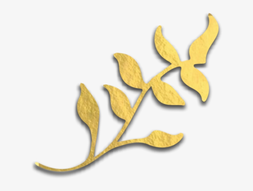 Plant Leaf Gold Goldleaf Metallic Flower Scrapbooking - Gold, transparent png