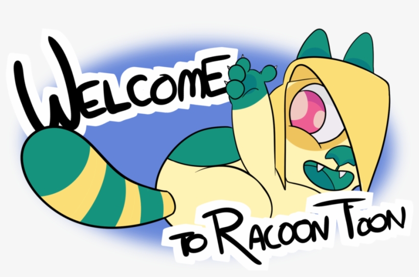 Racoon Toon Welcome Banner, transparent png