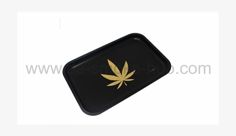 New Black With Gold Leaf Rolling Tray-medium Rolling - Emblem, transparent png