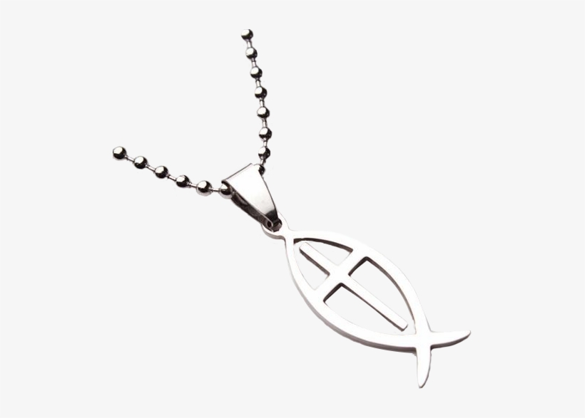 Titanium Jesus Fish Cross Necklace - Charm Bracelet, transparent png