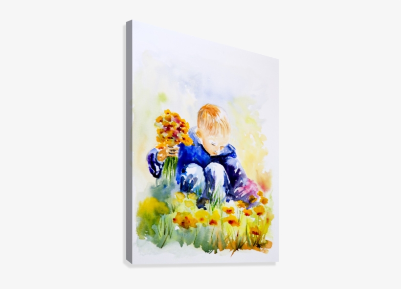 Flowers For Mommy Canvas Print - Watercolor Paint, transparent png