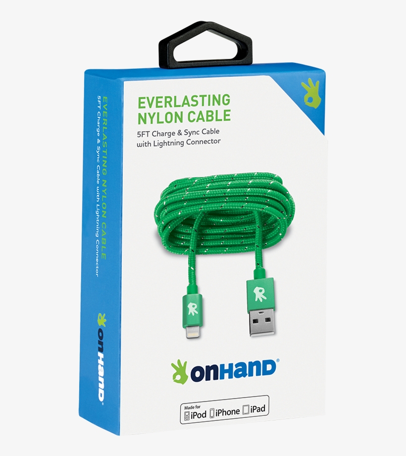 Lightning Green Everlasting Nylon Cable - Lightning, transparent png