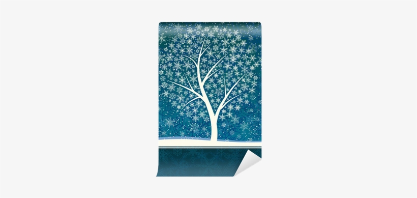 Winter Card Of Snowfall With Snow Tree - Snow, transparent png