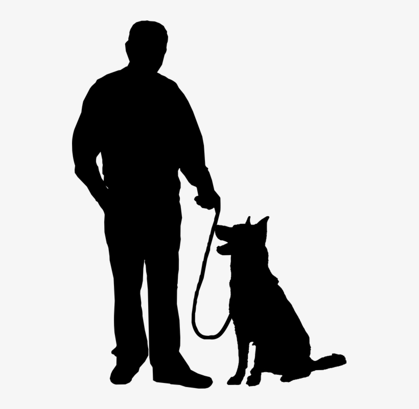 Security Dogs Should Your Business Security Guard Have - Man With Dog Silhouette, transparent png