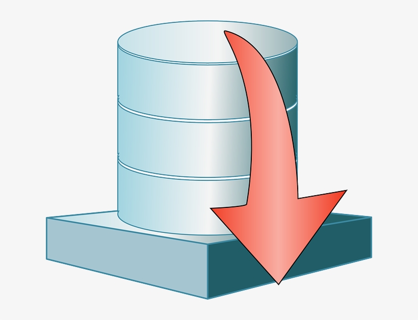 Database, Platform, System, Shutdown, Arrow, Red, Down - Database Management System In Hindi, transparent png