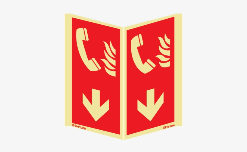 S2609 Fire Emergency Telephone With Downward Arrow - Pictogrammes 3d En Aluminium Photoluminescents Nf En, transparent png