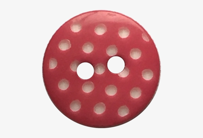 Dark Pink With White Dots Round Plastic Button, 2 Sizes - Polka Dot, transparent png