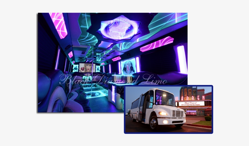Truly No Detail Was Spared In The Design Of This Party - Black Diamond Limo Party Bus Okc, transparent png