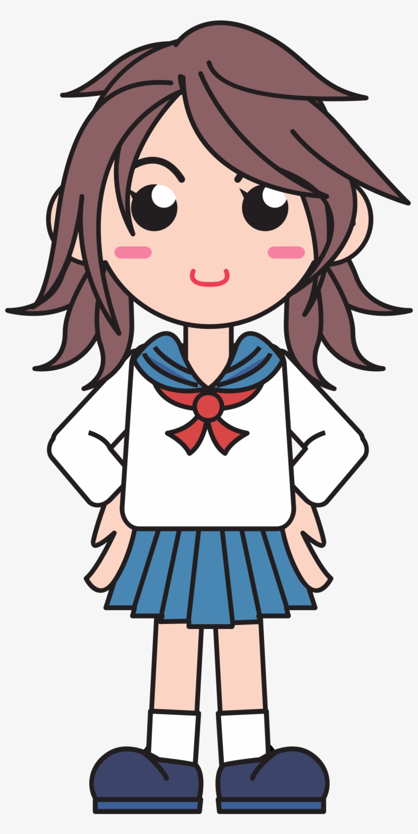 Japanese School Girl Icons Png - School Girl Clipart Png, transparent png