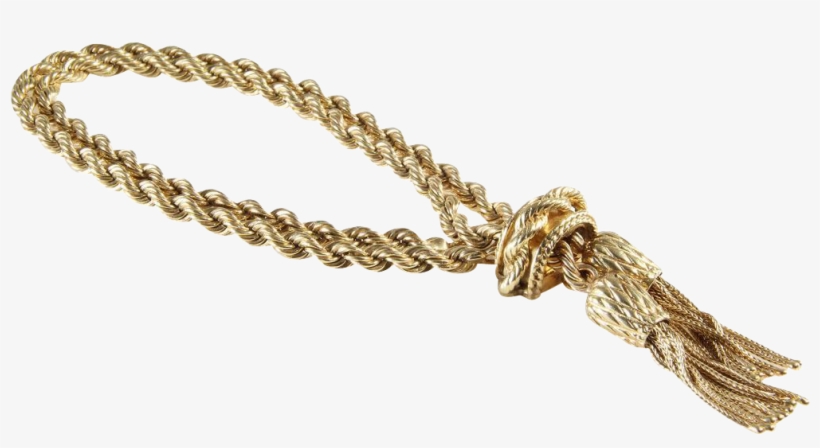 Clip Transparent Library Lariat Tassel Necklace K Yellow - Vintage Gold Tassel Necklace, transparent png