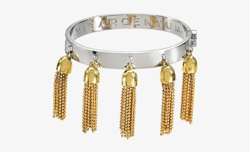 Tassel Dazzle Rhodium With Yellow Gold Tassels - Bracelet, transparent png