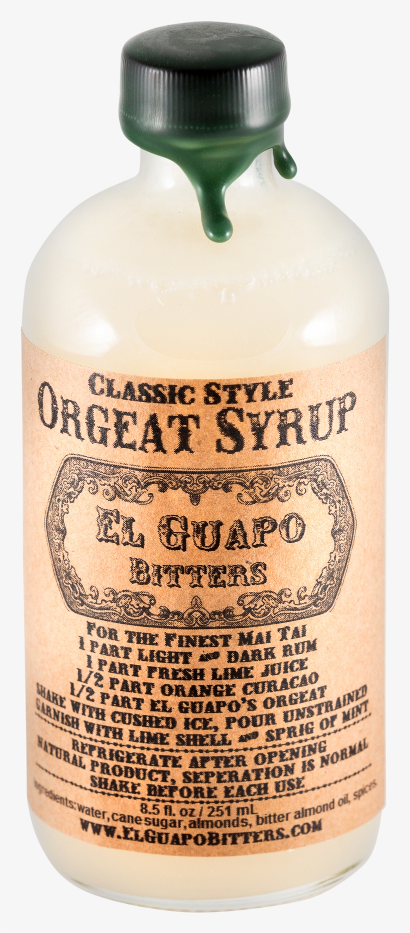 El Guapo Orgeat Syrup 250ml - El Guapo Orgeat Syrup, transparent png