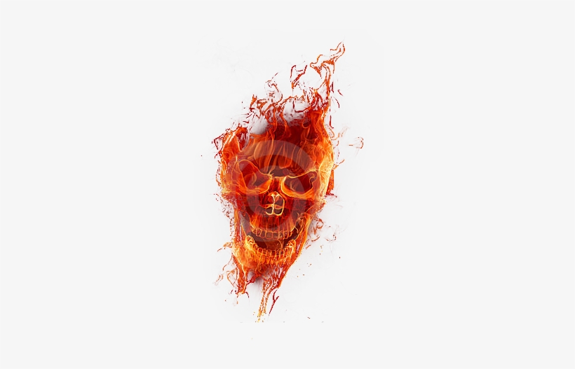 Skull On Fire Png, transparent png
