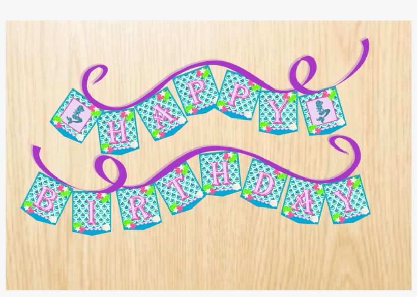 Mermaid Party Banner - Paper, transparent png