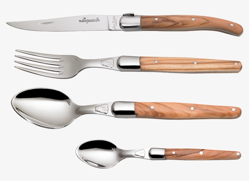 Laguiole Flatware Olivewood - Laguiole Wooden Cutlery Set, transparent png