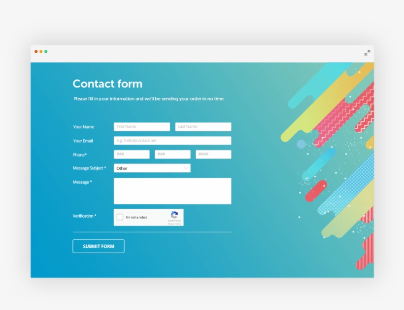 Php Contact Form Example With Custom Design And Recaptcha - Website Forms, transparent png