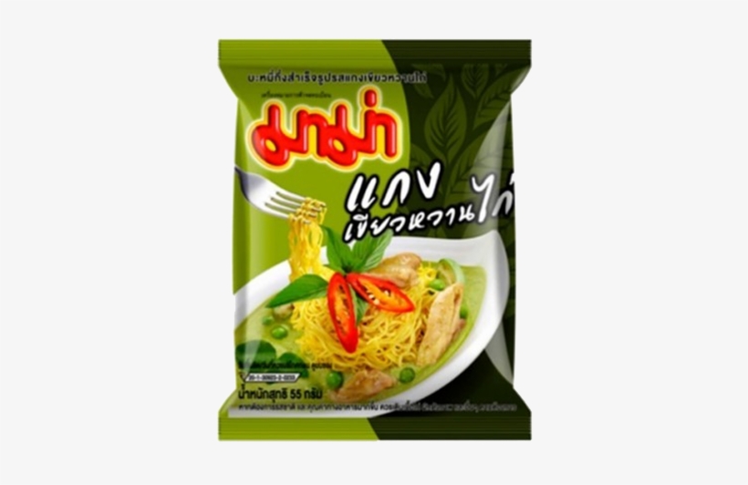 Mama Green Curry Noodle - Thai Green Curry Instant Noodles, transparent png