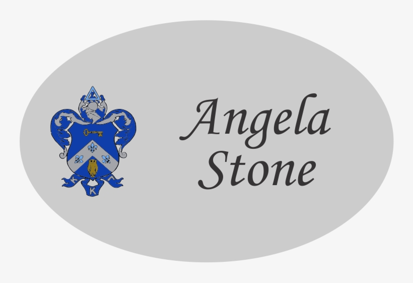 Kappa Kappa Gamma Silver Oval Name Tag - Kappa Kappa Gamma Crest (afghan), transparent png