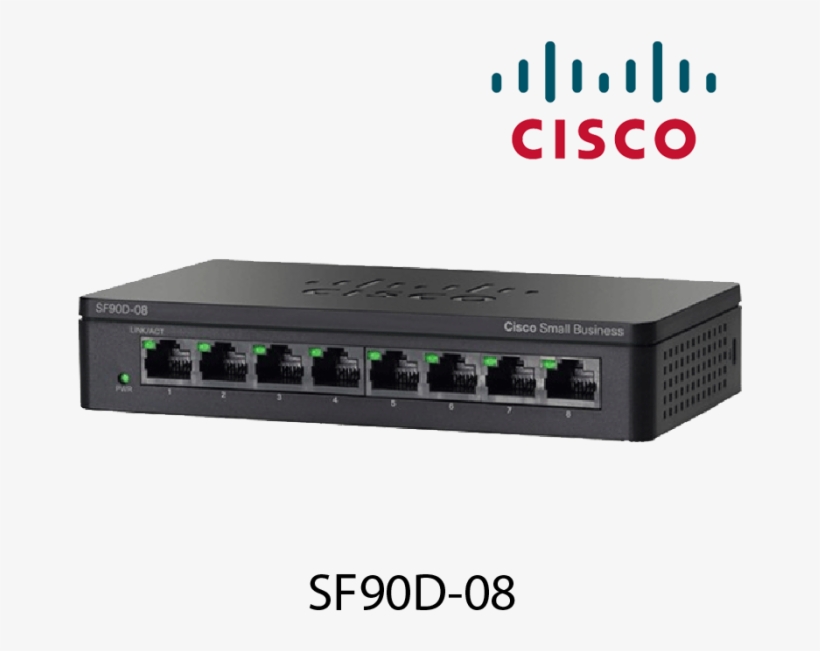 Cisco Sf90d 08 8 Port 10100 Unmanaged Desktop Switch - Switch Hub 8 Port Cisco Sf90d 08, transparent png