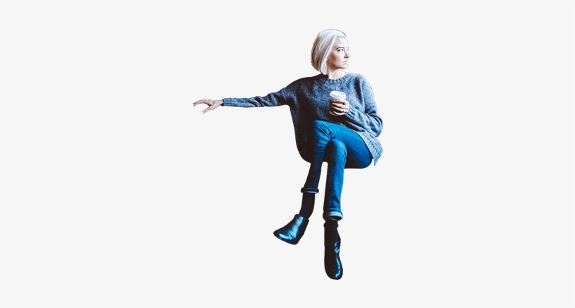 Woman Sit Drinking Png, transparent png