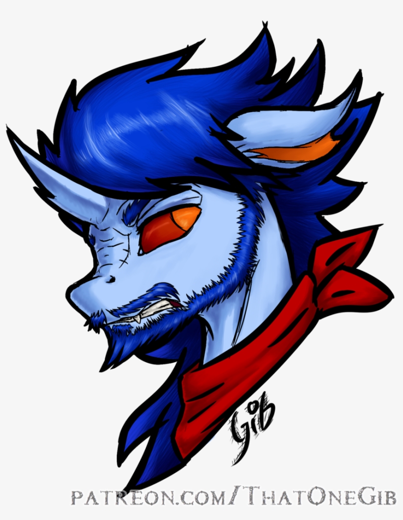 Thatonegib, Bandana, Beard, Black Outlines, Bust, Changedling, - Illustration, transparent png