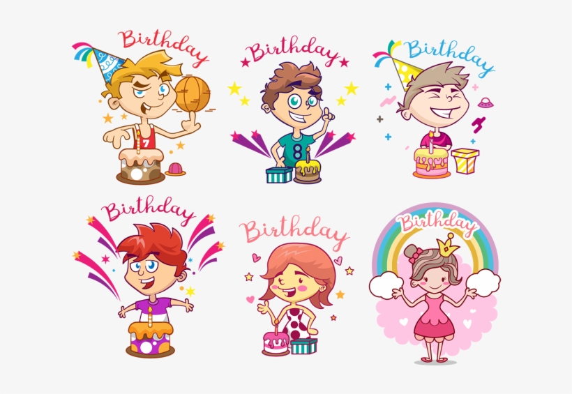 Pack Of Happy Birthday Design - Illustration, transparent png